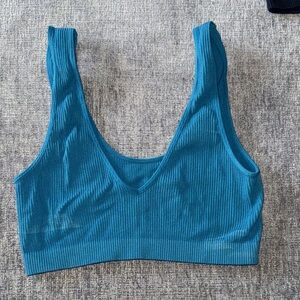 Target Teal Ribbed Sports Bra
